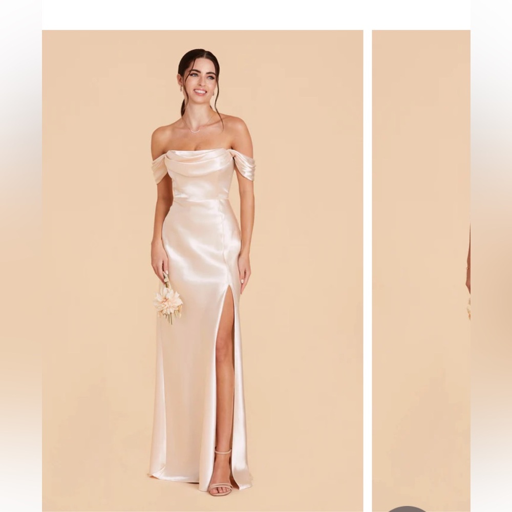 Birdy Grey- Shiny Satin Champagne Mia Convertible Dress